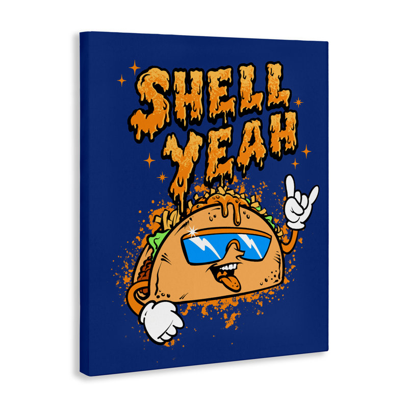 «Shell Yeah», toile par Taco, conception de Jedco Brands, Inc., H 20 po x l 16 po