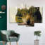 Loup, forêt abstraite, loup sur toile, 4 pièces-93822564