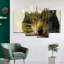 Loup, forêt abstraite, loup sur toile, 4 pièces-93822570