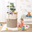 Panier à linge tissé avec pampille à perles, grand panier à linge rectangulaire 65L - Bac de rangement en ruppie maritime naturelle et corde de coton pour chambre de bébé, chambre à coucher, organisation de salle de lavage, rangement pour jouets esthétique