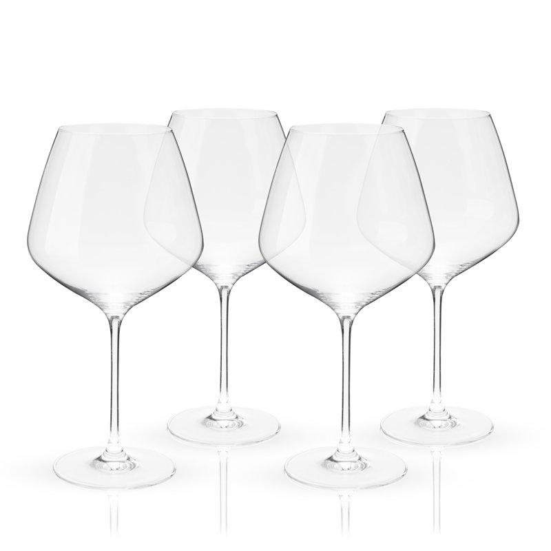 European Lead-Free Crystal Burgundy Wine Glass Set, 31 Oz, Set of 4