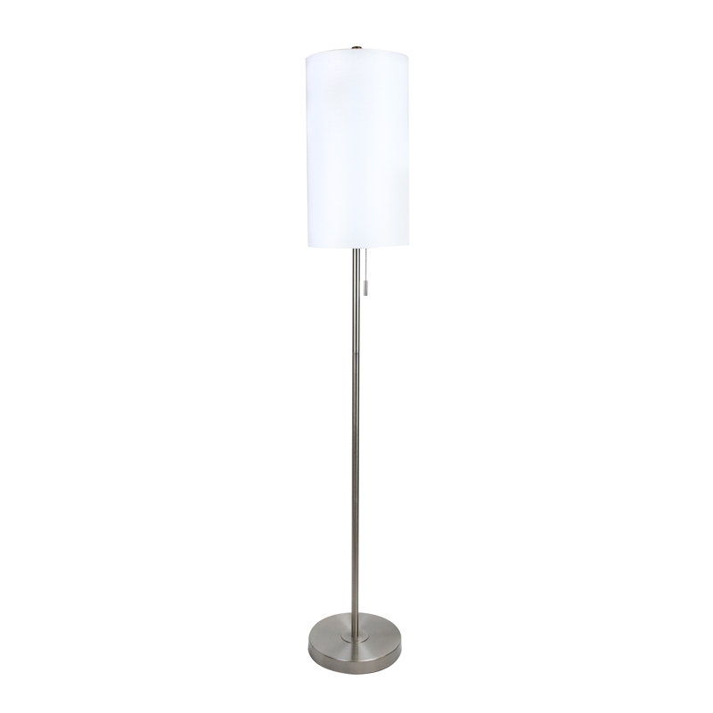 Lampe sur pied 62 po Darmon, Nickel brossé