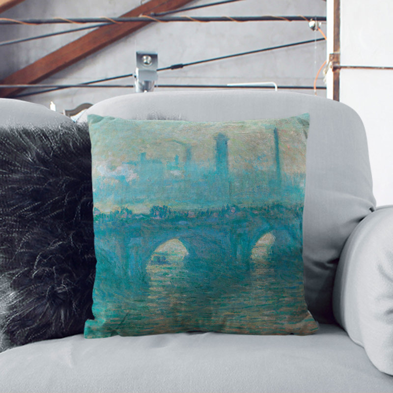 Waterloo Bridge in London Vol.4 Scatter Cushion, White, 55cm H x 55cm W x 20cm D