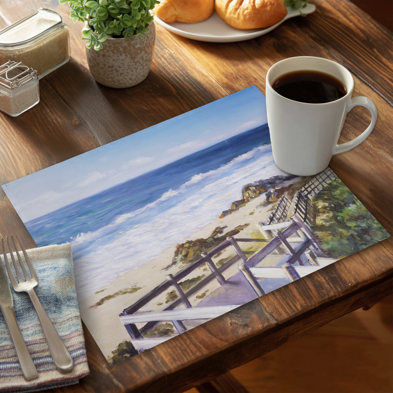 Napperon bleu romantique | Marcher jusqu'à la plage Home Decor