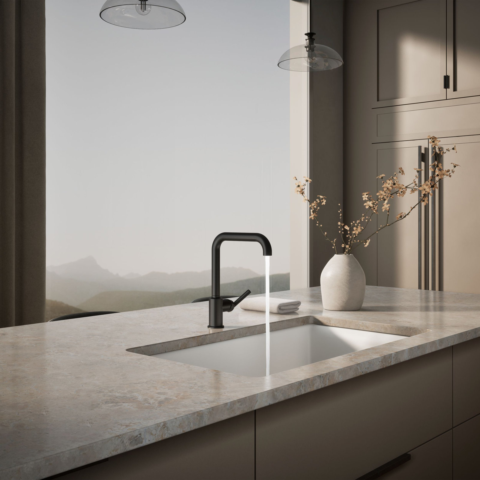 Purist Single-Hole Kitchen Faucet, Matte Black