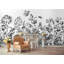 Papier peint amovible floral exotique noir et blanc-1227497332