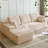 Compression-Boneless 96" L-Shaped Cloud Sectional Sofa with Oversized Chaise, Modular Corduroy Couch for Living Room , Deep Seat No Assembly Required（Black.Left Hand Facing)-491833093-499844872