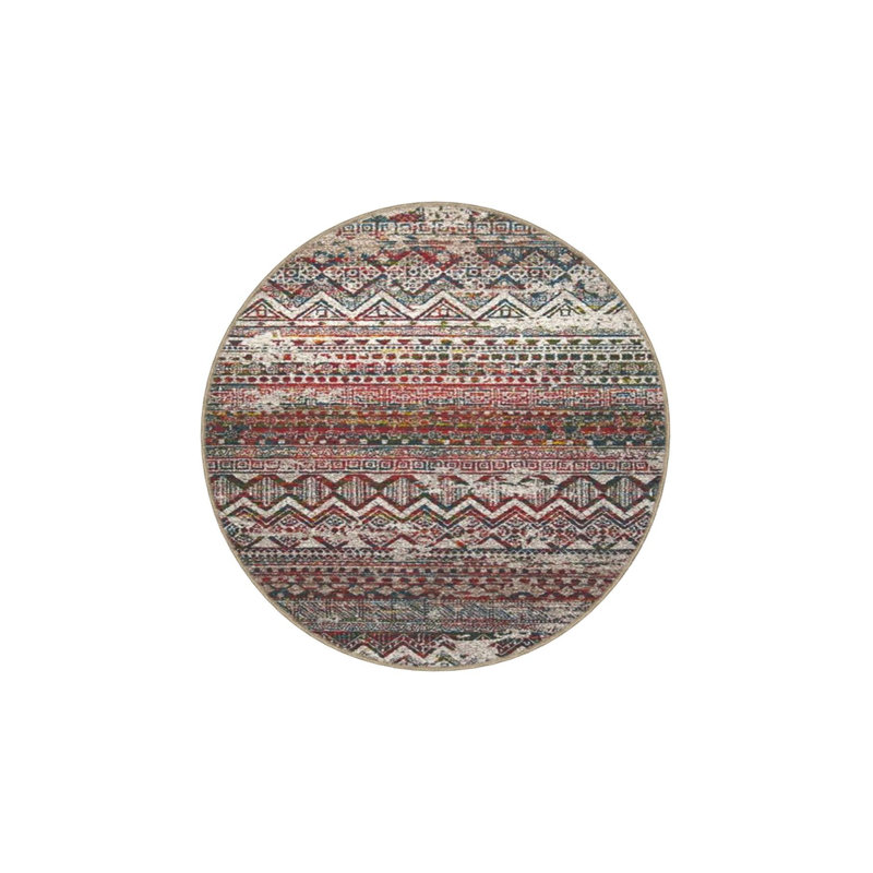 Tapis tissé à motif de paille lavable à la machine, Sous-tapis rond 3 pi 3 po inclus