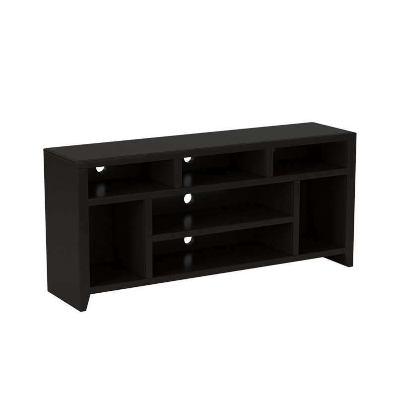 Meuble télé Cataldo de 66 po, entièrement assemblé, pour téléviseurs de 80 po ou moins, finition moka