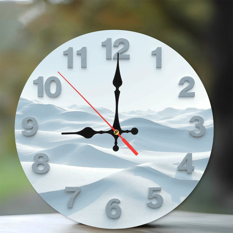 Horloge murale paysage d'hiver