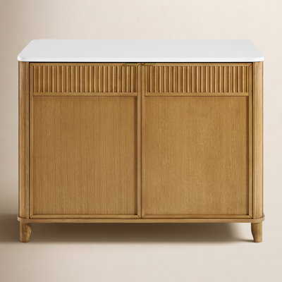 Kennedy Kathryne 48"  Kitchen Island with White Quartz Countertop