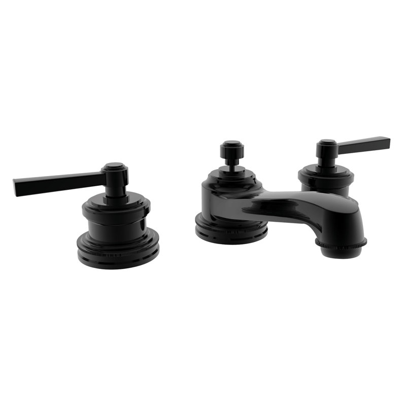 Miro Widespread Bathroom Faucet with Drain Assembly, Gloss Black