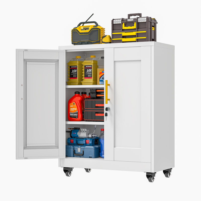 Armoire de rangement Ebern Designs , Blanc