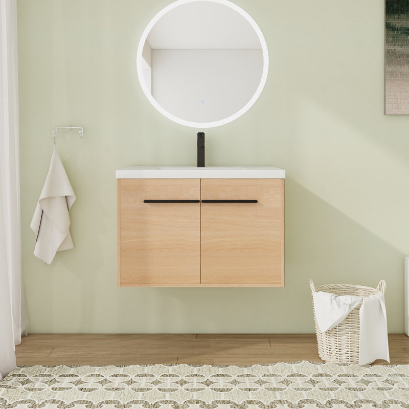 Meuble-lavabo simple 29,6 po avec comptoir, Brun clair