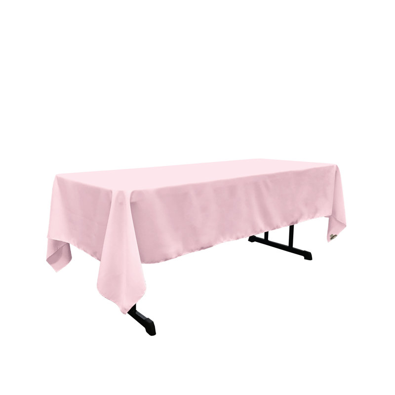 Rectangular Stain-Resistant Polyester Tablecloth - Basics by Wayfair™, Light Pink, 102" x 60"