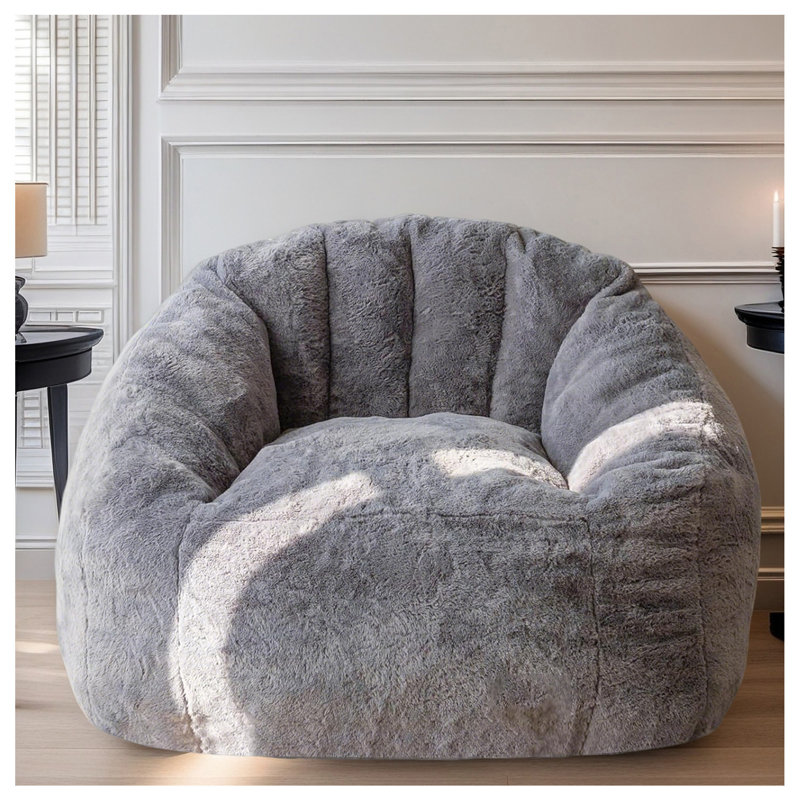 Bean Bag Chair, Light Gray Fabric