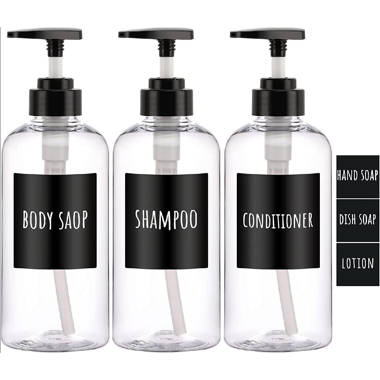 6Pcs Useful Shower Gel Bottles Containers Toiletry Bottles Refillable  Shampoo Container Liquid Bottle For Home Bathroom (350Ml, Random Color)