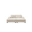 Canapé convertible combiné, tissu velours côtelé, canapé-lit moelleux moderne, fauteuil double salon surdimensionné, beige