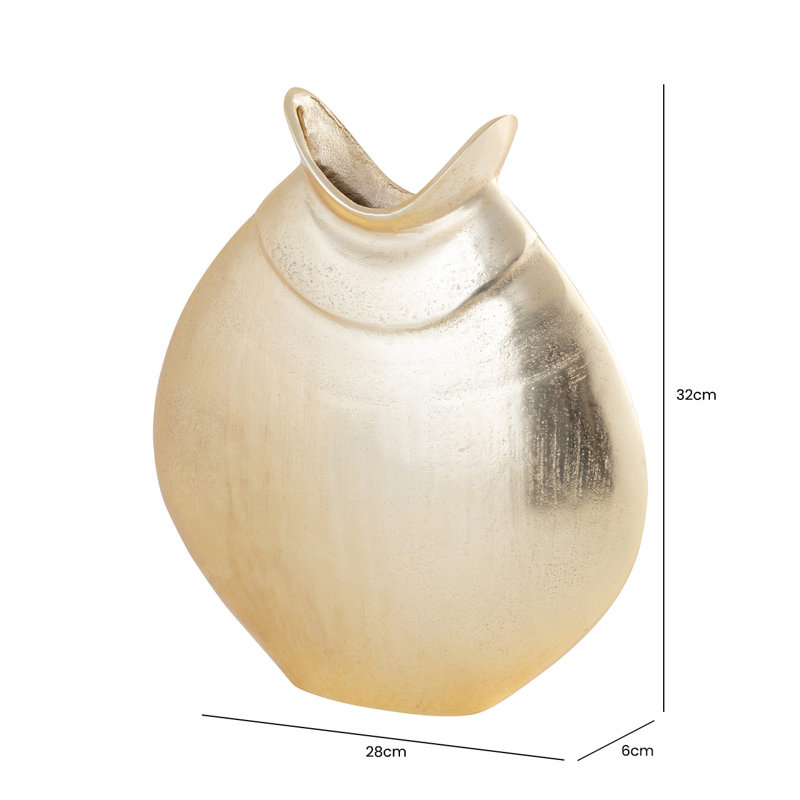 Abiela Metal Table Vase, 31.5cm H x 27.5cm W x 7.5cm D