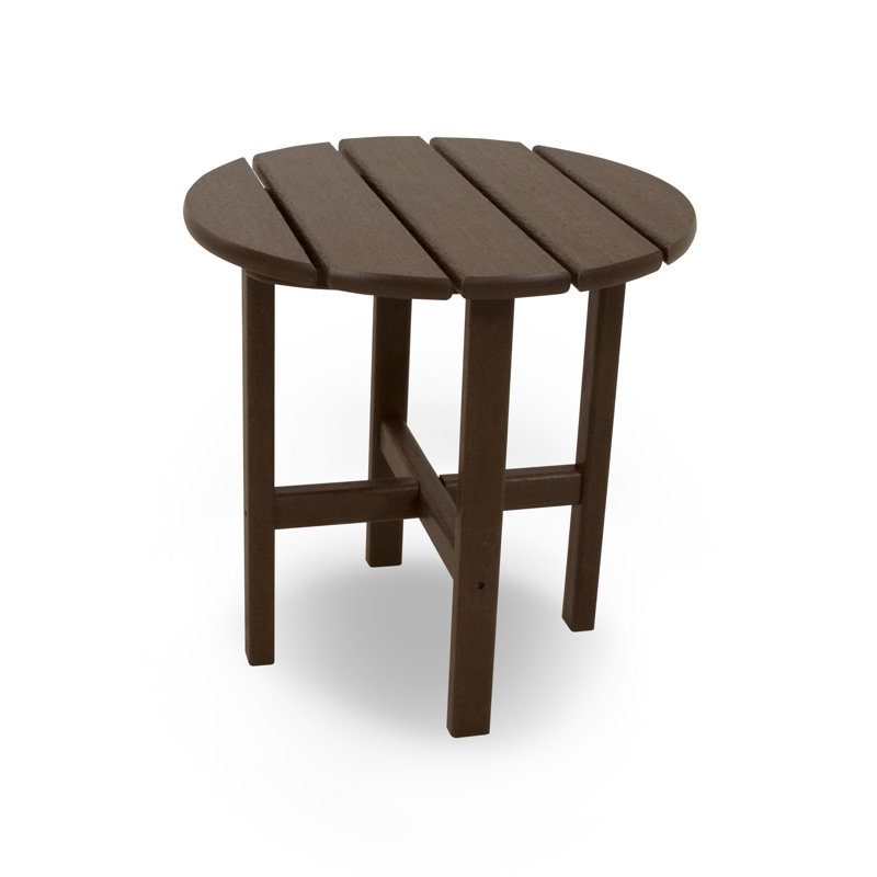 POLYWOOD Round 18" Side Table, Dark Brown