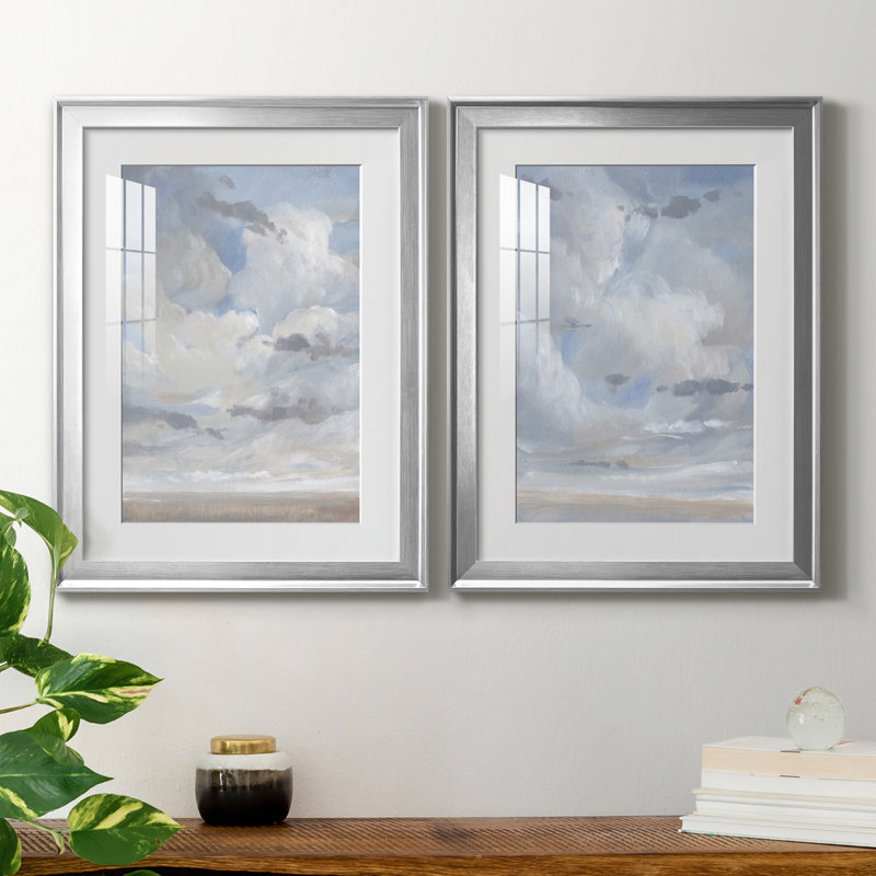 Bleu ciel I, reproduction encadrée de qualité supérieure - prête à être accrochée, Cadre argenté