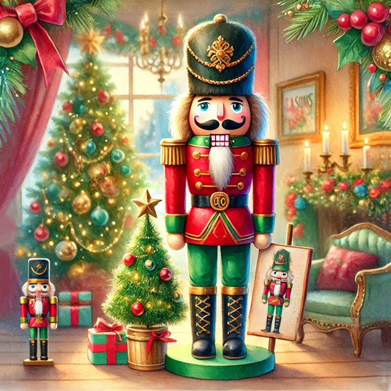 Casse-noisette grandeur: art mural classique sur toile de Noël, H 30 po x l 30 po x P 1,5 po