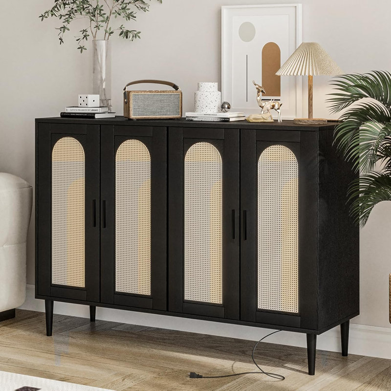 38.0cm Sideboard, Black/Natural
