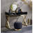 Lumene Vanity Desk with Mirror in Black and Gold