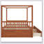 Wooden Canopy Bed With Storage Drawers-403243035-403243034