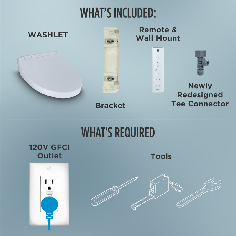 Washlet® Toilet Elongated Seat Bidet, Cotton