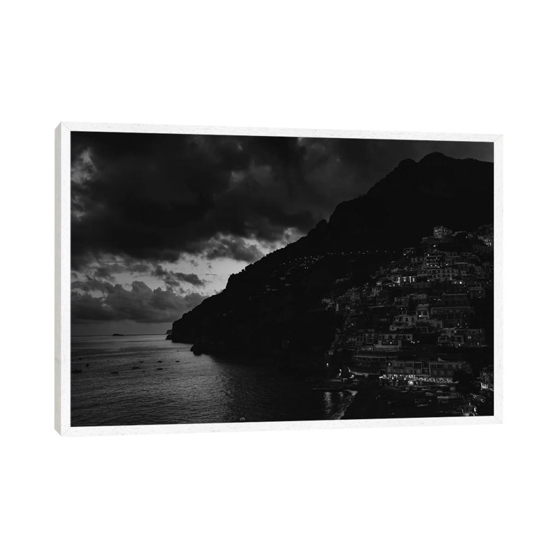 Positano Night by Bethany Young - Print on Canvas, 45.72cm H x 66.04cm W x 3.81cm D, White Framed