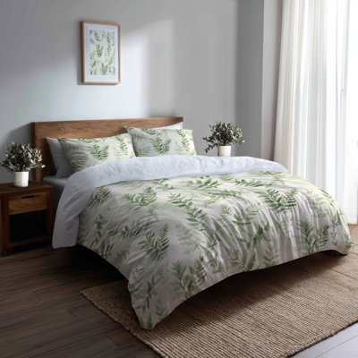 Ensemble de literie à motif floral 3 pièces - Ensemble de housse de couette et coussin décoratif Country Farmhouse