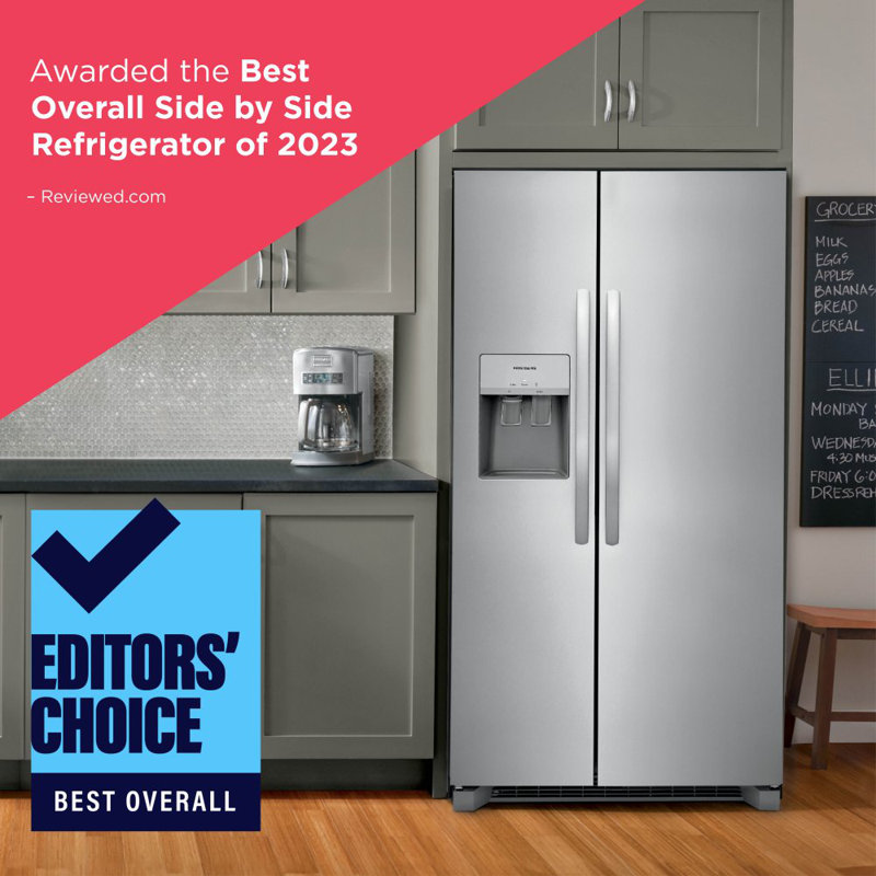 Frigidaire 36" Side by Side 25.6 Cu. Ft. Refrigerator, Black