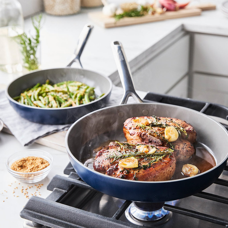 Oxford Blue Aluminum Nonstick 14-Piece Cookware Set