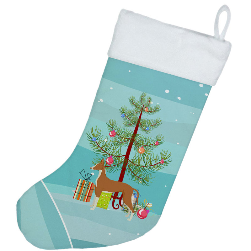 Chaussette de noël joyeux de noël, Lévrier ibizan