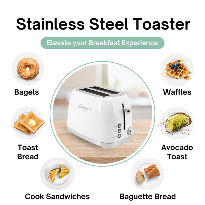 Stainless Steel  With 2 Slice Toaster With Bagel Mode