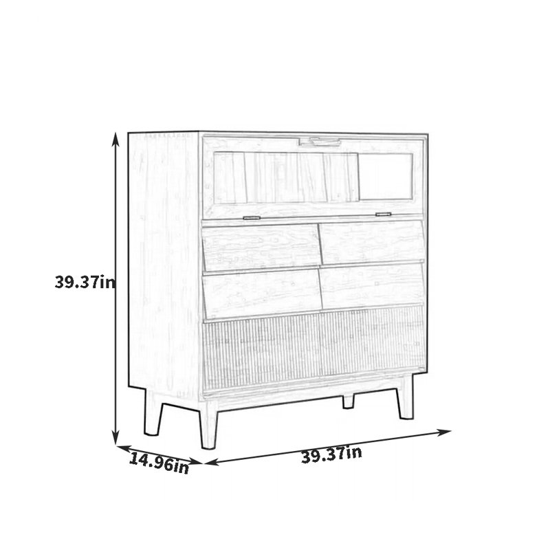 Small-Sized Living Room Sideboard, Brown