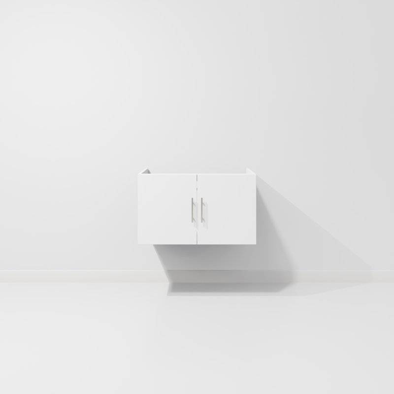 Meuble-lavabo simple l 30 po x P 22 po Geneva, Blanc lustré