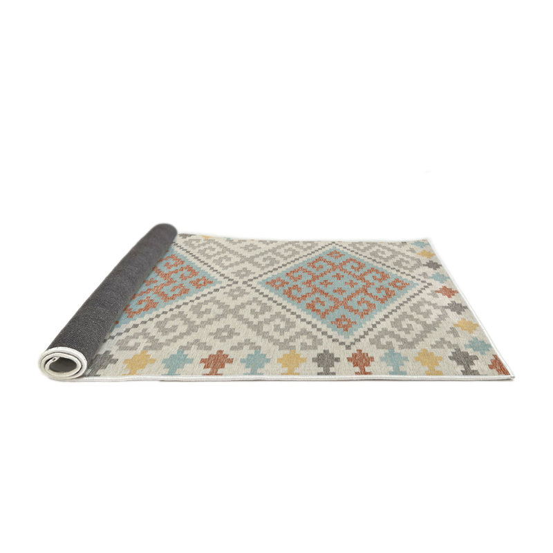 Tapis contemporain gris, Rond 6 pi