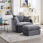 Chaise pivotante en chenille de 46,1 po à 46 degrés avec repose-pieds et canapé moelleux-70411666