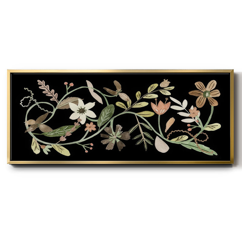 Pressed Flowers I - Framed Canvas, 24" H x 60" W
