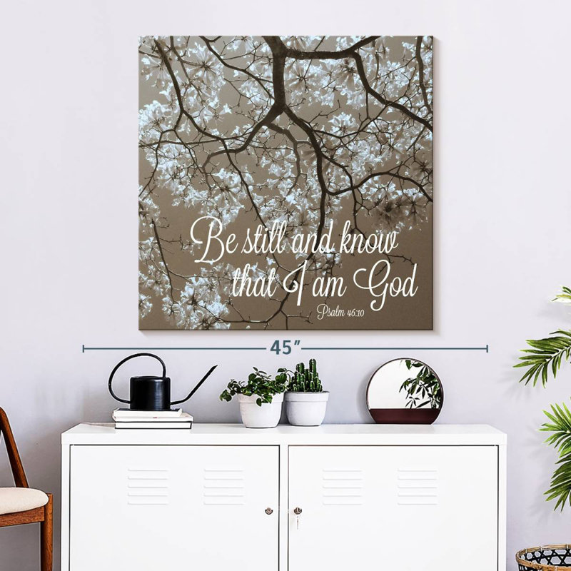 Verset biblique «Tergel Be Still», H 33 po x l 33 po