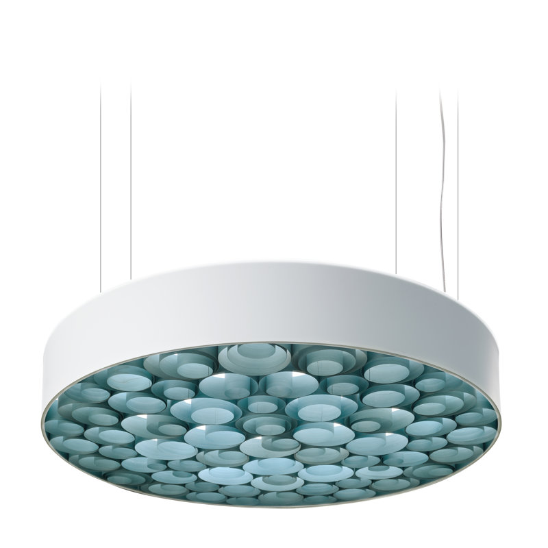 Spiro LED Chandelier, 5.9" H x 29.5" W x 29.5" D, White, Sea Blue