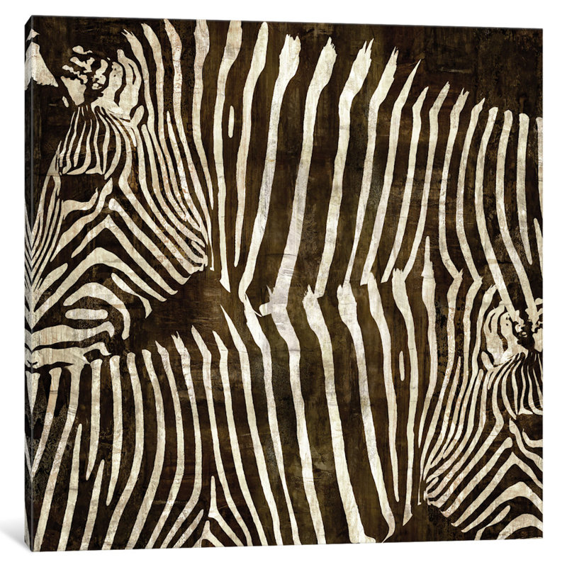 « zèbres », reproduction d’art sur toile, H 26 po x l 26 po x P 1,5 po, Toile tendue, Pas de tapis