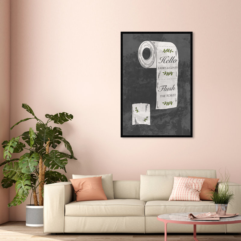 Impression sur toile pour salle de bain, Cadre noir, H 56 po x l 38 po