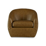 Leather Swivel Barrel Chair