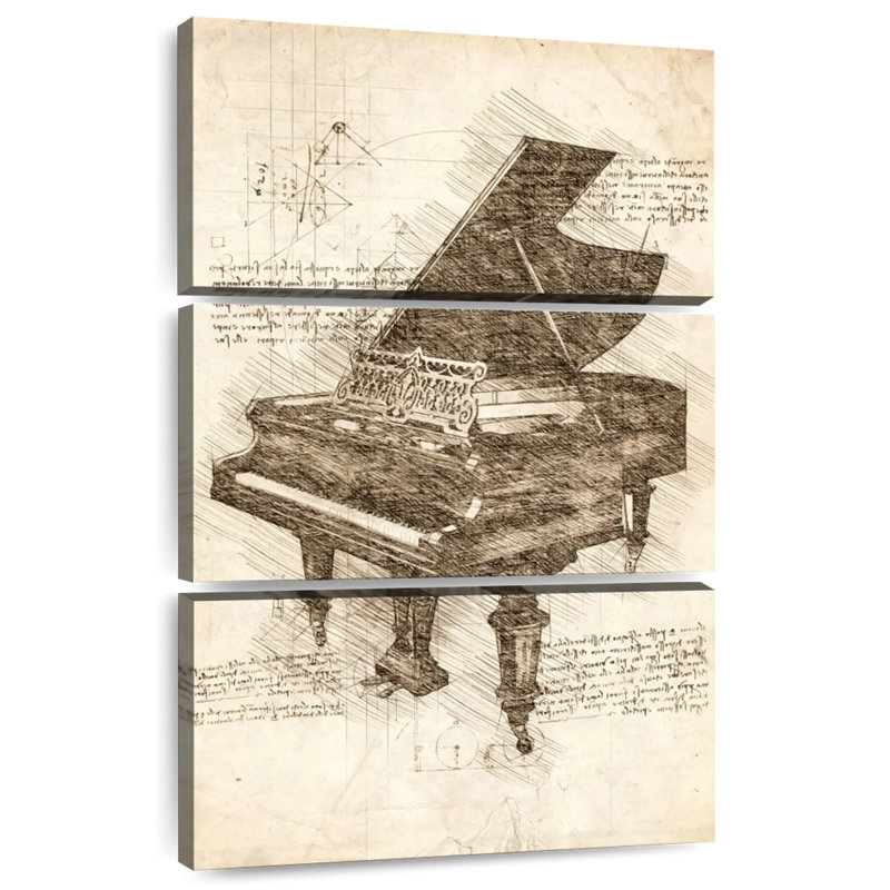 Old Grand Piano, 38" H x 24" W