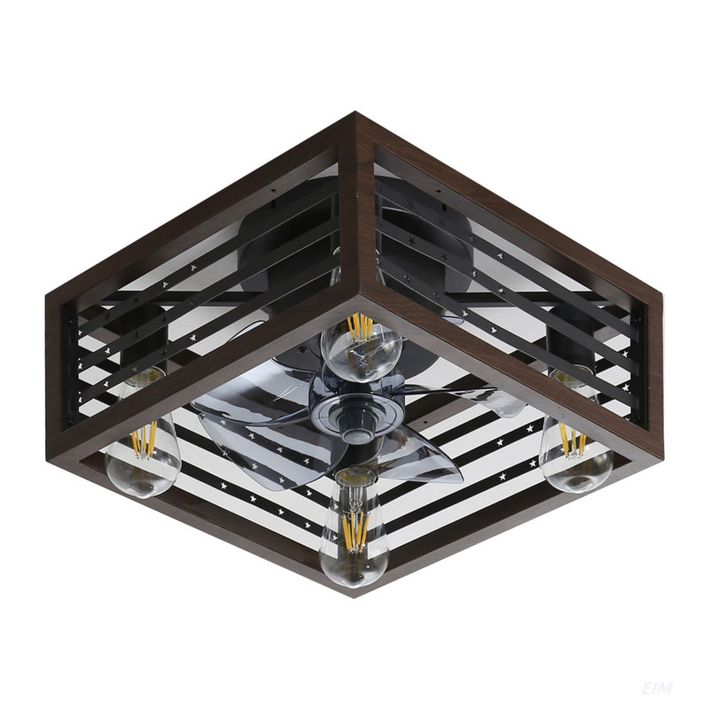 Ventilateur de plafond à cage de 18 pouces avec lumières pour télécommande