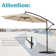 Beeram 120'' Round Cantilever Umbrella with Weighted Base