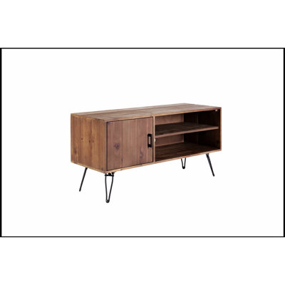 Simple, Modern, Vintage Reclaimed Wood TV Stand Media Table for Living Room with Ample Storage and Timeless Appeal